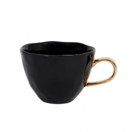 Tasse "Noire" à anse dorée