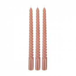 Bougies torsadées "Rose fané"