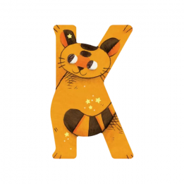 Lettre en bois "K" jaune