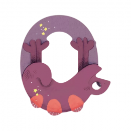 Lettre en bois "O" violet