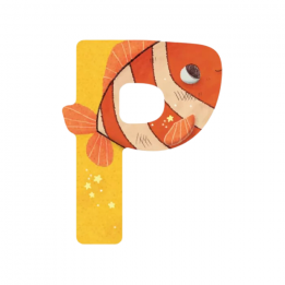 Lettre en bois "P" jaune