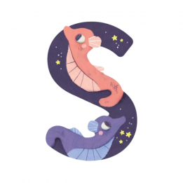 Lettre en bois "S" violet