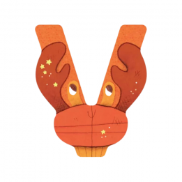 Lettre en bois "V" orange