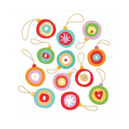 Serviettes "Boules de Noël"