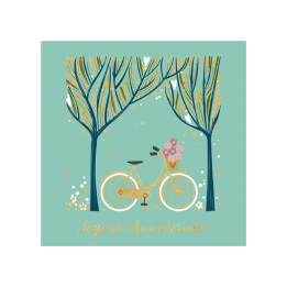 Carte vélo doré "Joyeux...