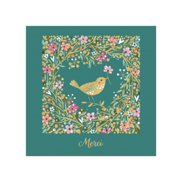 Carte oiseau "Merci"
