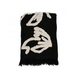 Plaid à franges "Noir et...