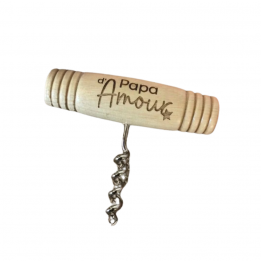 Tire-bouchon en bois gravé...