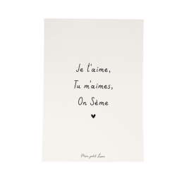 Carte A4 "Je t'aime on sème"