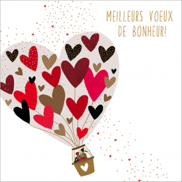 Carte montgolfière coeurs...