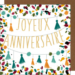 Carte pompons "Joyeux...