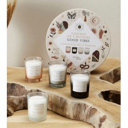 Coffret 4 bougies "good vibes"
