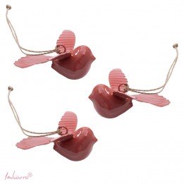 Oiseau terracotta - lot de 3