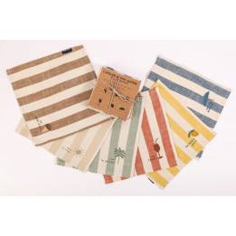 Set de 6 serviettes rayures