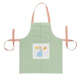 Tablier enfant vert rayé