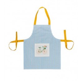 Tablier enfant bleu rayé