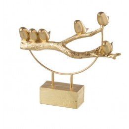 Branche avec oiseaux or