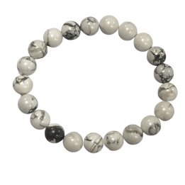 Bracelet "Howlite blanche" 8mm