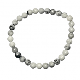 Bracelet "Howlite blanche" 6mm